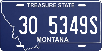 MT license plate 305349S