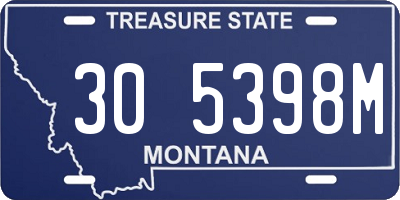MT license plate 305398M