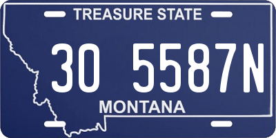 MT license plate 305587N