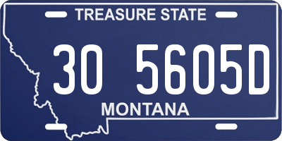 MT license plate 305605D