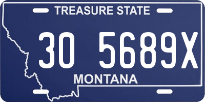 MT license plate 305689X