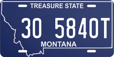 MT license plate 305840T