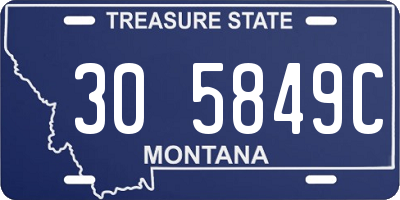 MT license plate 305849C