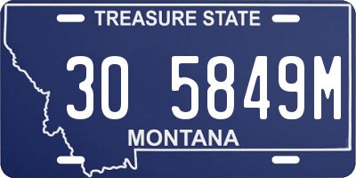MT license plate 305849M