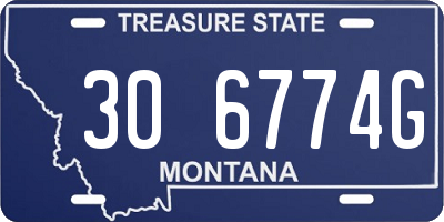 MT license plate 306774G