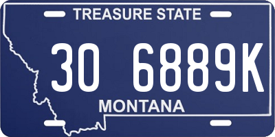 MT license plate 306889K