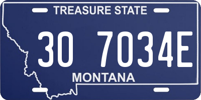 MT license plate 307034E