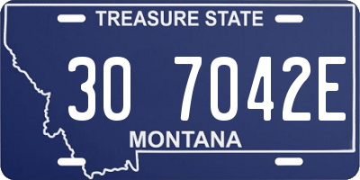 MT license plate 307042E