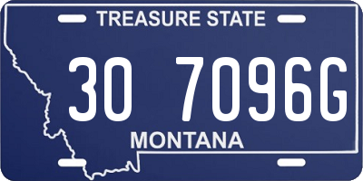 MT license plate 307096G