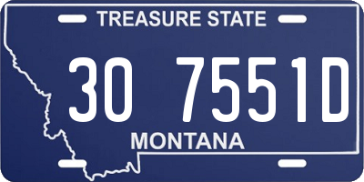 MT license plate 307551D