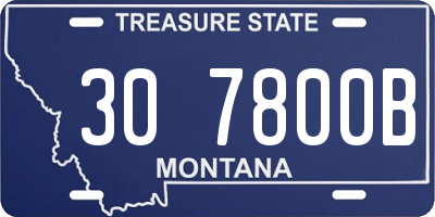 MT license plate 307800B