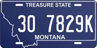 MT license plate 307829K