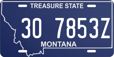 MT license plate 307853Z