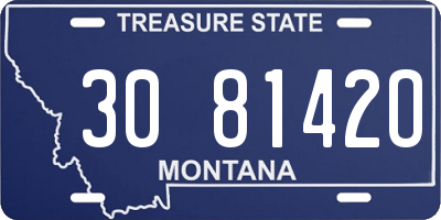 MT license plate 308142O