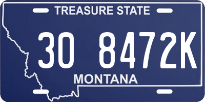 MT license plate 308472K