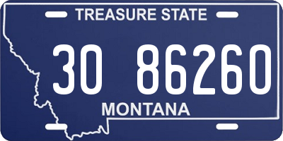 MT license plate 308626O