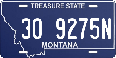 MT license plate 309275N