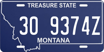 MT license plate 309374Z