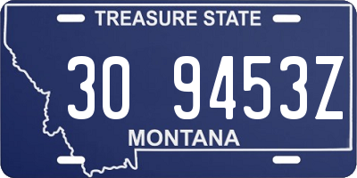 MT license plate 309453Z