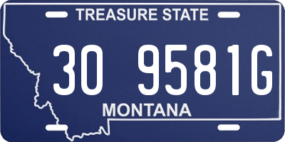 MT license plate 309581G