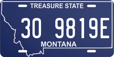 MT license plate 309819E