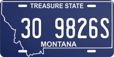 MT license plate 309826S