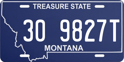 MT license plate 309827T
