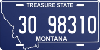 MT license plate 309831O