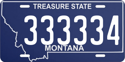 MT license plate 333334