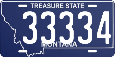 MT license plate 33334