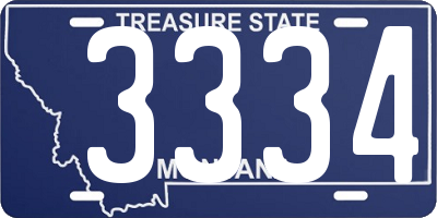 MT license plate 3334