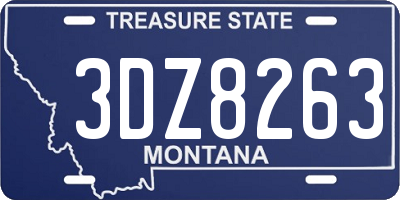 MT license plate 3DZ8263