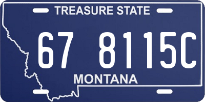 MT license plate 678115C