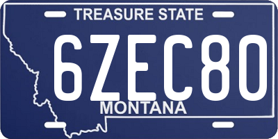 MT license plate 6ZEC80