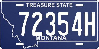 MT license plate 72354H