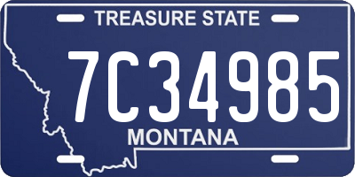 MT license plate 7C34985