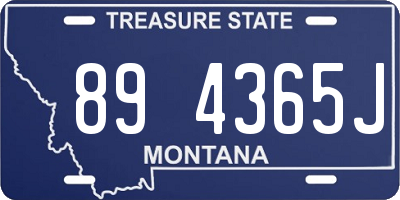 MT license plate 894365J