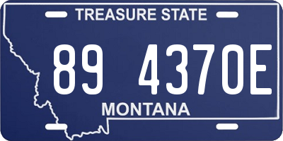 MT license plate 894370E