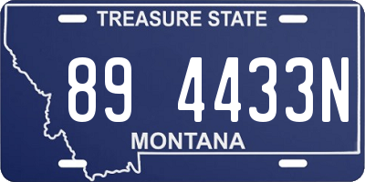 MT license plate 894433N