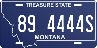 MT license plate 894444S