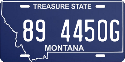MT license plate 894450G