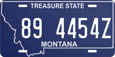 MT license plate 894454Z