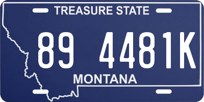 MT license plate 894481K