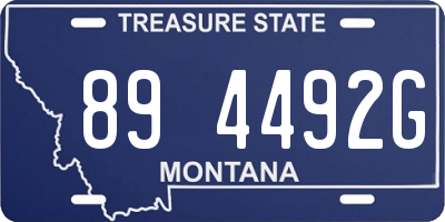MT license plate 894492G