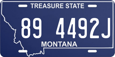 MT license plate 894492J
