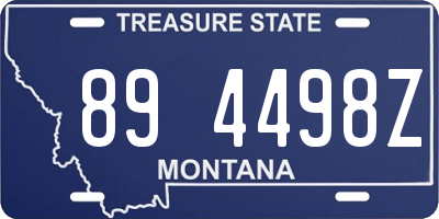 MT license plate 894498Z
