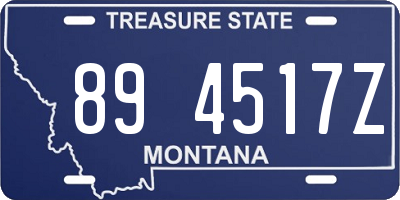 MT license plate 894517Z