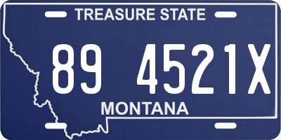 MT license plate 894521X