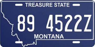 MT license plate 894522Z