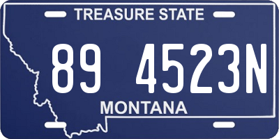 MT license plate 894523N